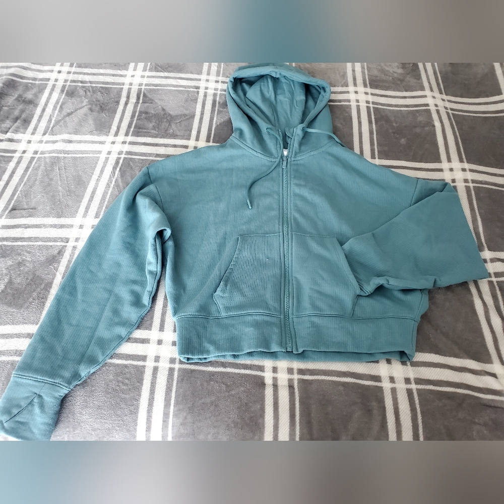 Teal Zip-Up Hoodie